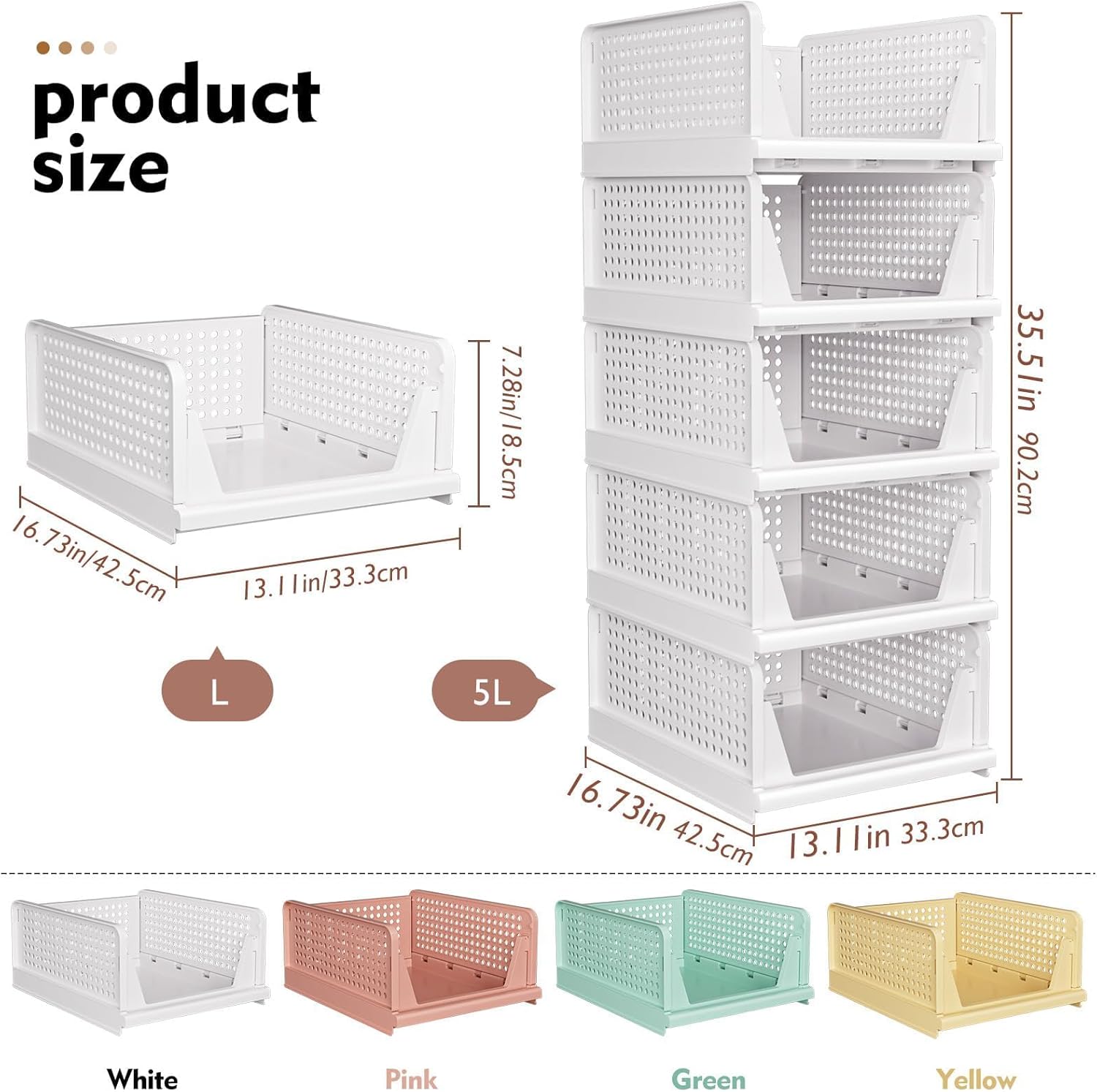 White plastic storage basket folded flat