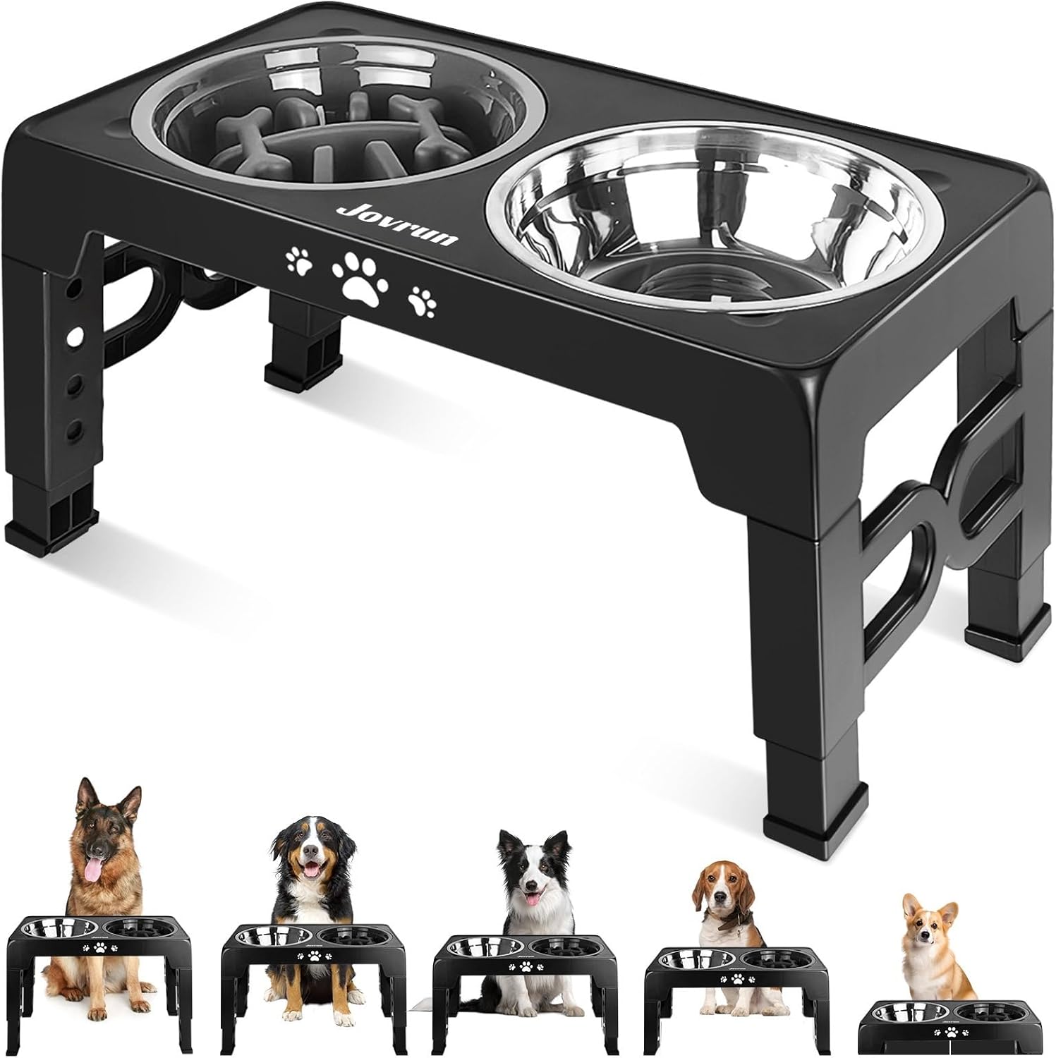 Jovrun elevated dog bowls