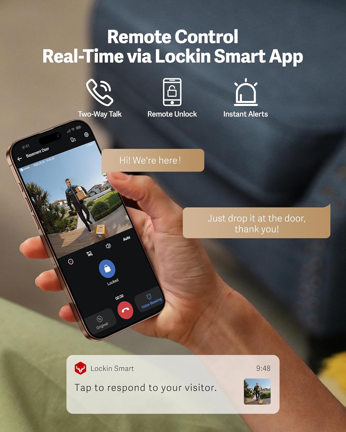 Touchless palm vein recognition demo of Lockin smart lock showing 0.17 second unlock speed