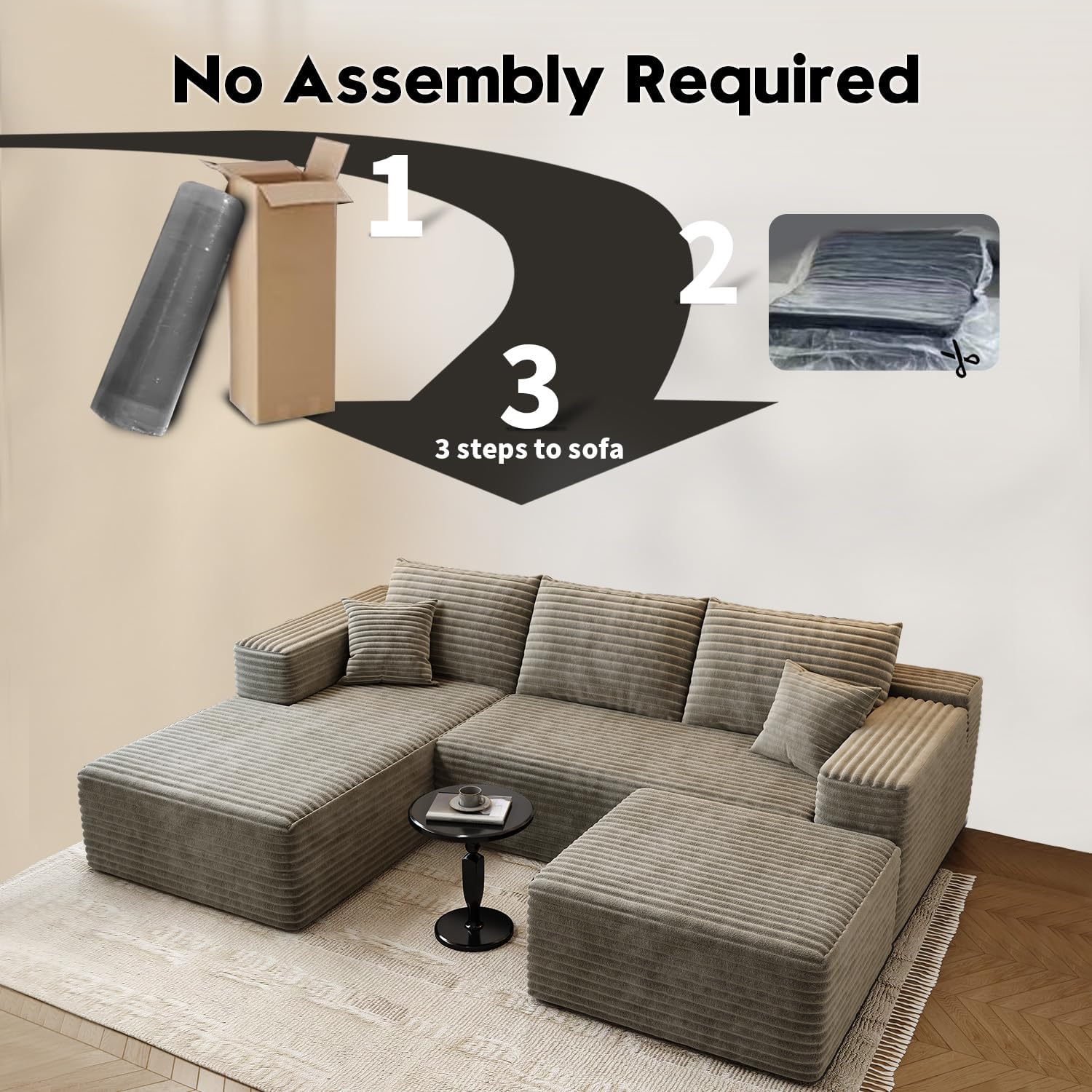 Minimalist living room design with Settab sectional couch