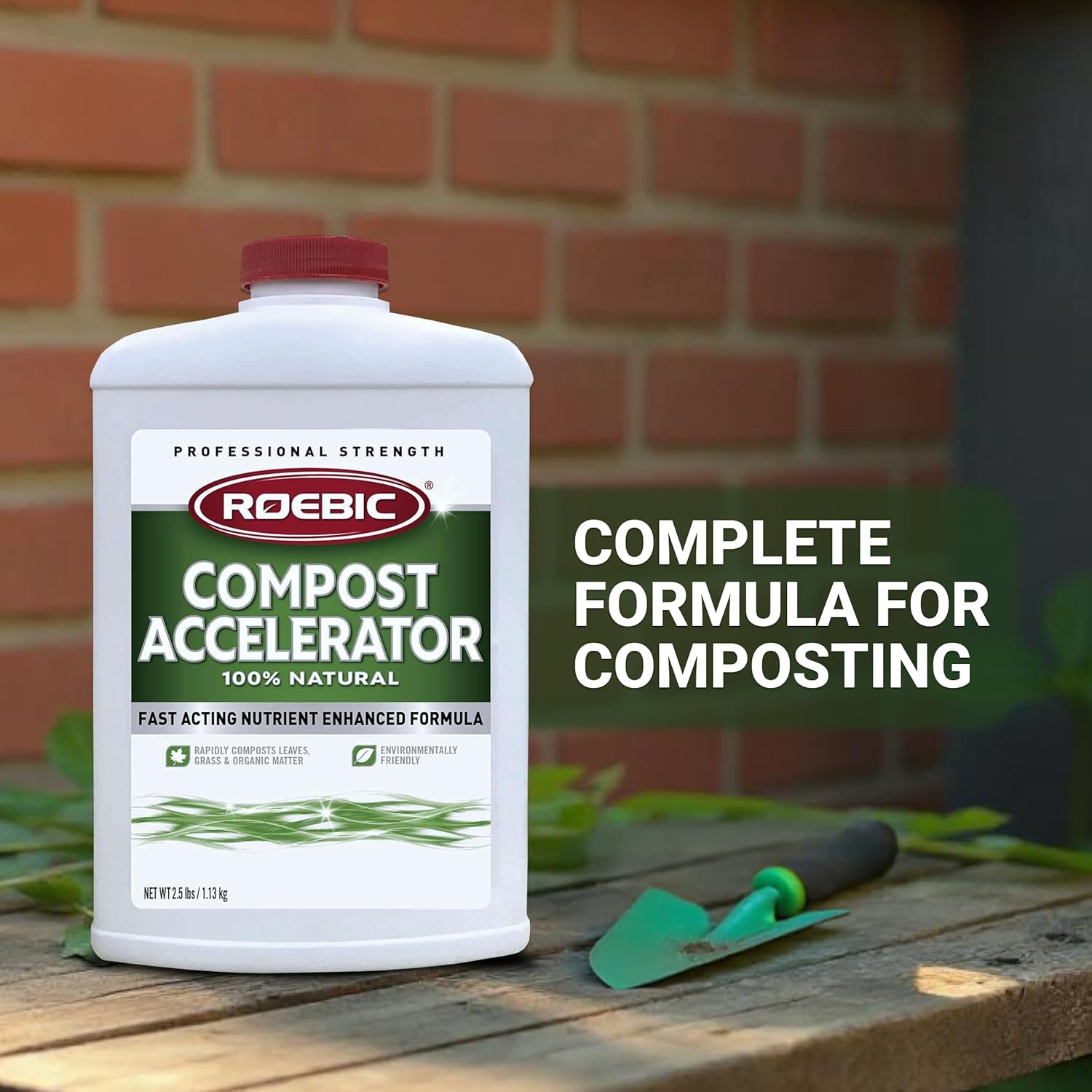 Before and after results showing faster composting with Roebic compost starter accelerator