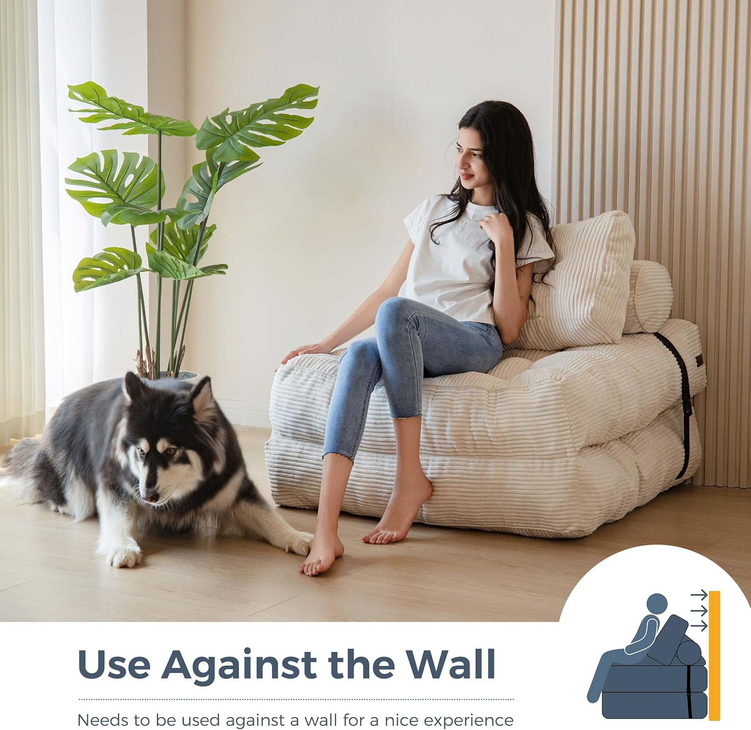 MAXYOYO portable sleeper chair set up as guest bed in home office showing versatility